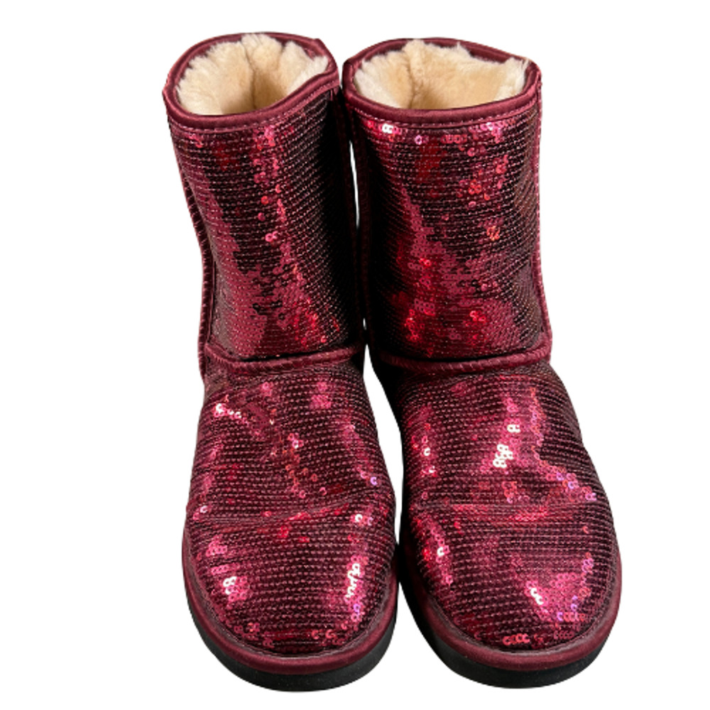 UGG Classic Sparkle Sequin Boots – Size 7 RBR Red (Limited Holiday Edition, EUC)